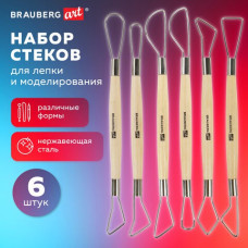 Стеки-петли для моделирования из дерева и металла, НАБОР 6 шт., BRAUBERG ART, 271168 (1)