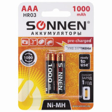 Батарейки аккумуляторные Sonnen HR03 (AAA) Ni-Mh 1000 mAh 2 шт 454237 (2)