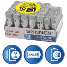 Батарейки алкалиновые Sonnen Alkaline LR6+LR03 (AA+ААА) 30 шт 455097 (2)