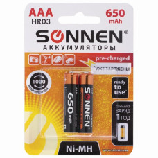 Батарейки аккумуляторные Sonnen HR03 (AAA) Ni-Mh 650 mAh 2 шт 454236 (4)