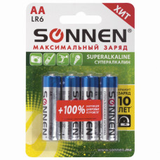 Батарейки алкалиновые Sonnen Super Alkaline LR6 (АА) 4 шт 451094 (12)