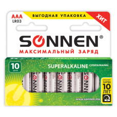 Батарейки алкалиновые Sonnen Super Alkaline LR03 (ААА) 10 шт (454232) (3)