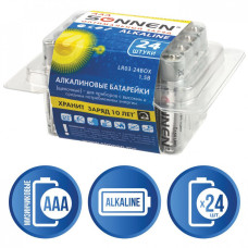 Батарейки алкалиновые Sonnen Alkaline LR03 (ААА) 24 шт 455096 (2)