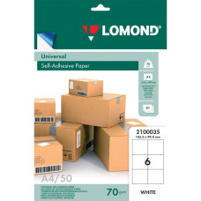 Этикетка самоклеящаяся Lomond 105х99 мм 50 листов по 6 шт белая 2100035/123703 (1)