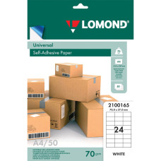Этикетка самоклеящаяся Lomond 70х37 мм 50 листов по 24 шт белая 2100165/121865 (1)