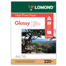 Фотобумага для струйной печати Lomond А4 220 г/м2 50 листов двухсторонняя глянцевая 0102089 (1)