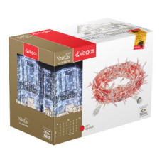 Уличная светодиодная гирлянда (красный свет) Vegas Занавес 192 LED, 6 нитей, 1х4 м, 24V 55027