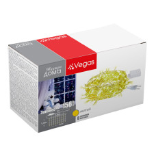 Светодиодная гирлянда для дома (желтый свет) Vegas Занавес 156 LED, 12 нитей, 1,5х1,5 м, 220V 55079