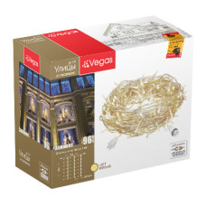 Уличная светодиодная гирлянда (теплый свет) Vegas Занавес 96 LED, 6 нитей, 1х2 м, 24V 55023