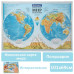 Карта мира  интерактиваня Полушария Brauberg 101х69 см 1:37М в тубусе 112376 (3)