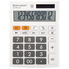 Калькулятор настольный Brauberg Ultra-12-WT 12 разрядов 250496 (1)