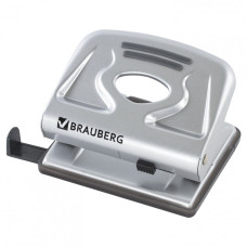 Дырокол металлический BRAUBERG Metallic до 20 л серебристый 224339 (1)