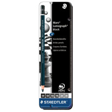 Карандаши угольные Staedtler (Штедлер Германия) 8B 6В 4В 2В в пенале 6 шт 100B G6