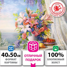 Картина по номерам 40х50 см, ОСТРОВ СОКРОВИЩ Букет с гладиолусами, на подрамн., 663275 (1)