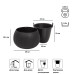 Кашпо для цветов Beton Bowl DKB290-B411 чёрный 2 предмета 3,9л