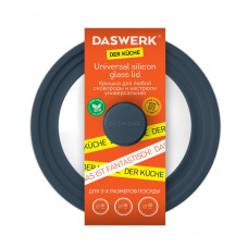 Крышка для сковороды и кастрюли универсальная Daswerk (16/18/20 см) антрацит 607583 (1)