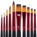 Кисти BRAUBERG PREMIUM набор 10 шт круглые № 1 2 3 5 8 плоские № 2 4 6 8 10 201027 (1)