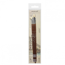 Кисти худ. BRAUBERG ART набор 4 шт круглая № 4 6 плоская № 10 веерная № 4 200945 (1)
