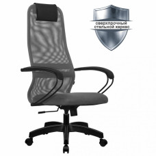 Кресло офисное Metta SU-B-8 ткань/сетка серое (1)