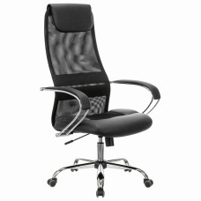 Кресло офисное Brabix Premium Stalker EX-608 CH сетка/ткань/кожзам черное 532091 (1)