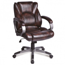 Кресло руководителя Brabix Eldorado EX-504 экокожа коричневое 530875 (1)