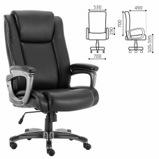 Кресло руководителя Brabix Premium Solid HD-005 до 180 кг кожа черное 531941 (1)