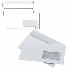 Конверты почтовые E65 правое окно отрывная полоса внутренняя запечатка 1000 шт 128296 (1)