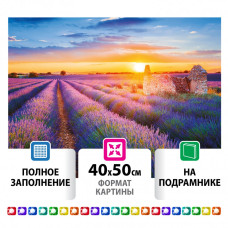 Алмазная мозаика 40х50 см Остров Сокровищ Лавандовое поле на подрамнике 662426 (1)