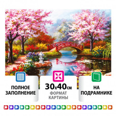 Алмазная мозаика 30х40 см Остров Сокровищ Японский сад на подрамнике 662424 (1)