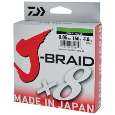Леска плетеная Daiwa J-Braid X8 150м 0,06мм зеленая