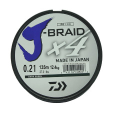 Леска плетеная Daiwa J-Braid X4 135м 0,21мм зеленая