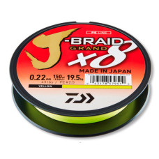 Леска плетеная Daiwa J-Braid Grand X8 135м 0,22мм (19,5кг) желтая