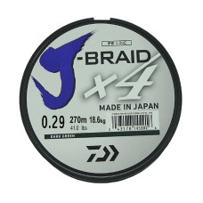 Леска плетеная Daiwa J-Braid X4 270м 0,29мм зеленая