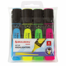 Набор текстовыделителей Brauberg Super 1-5 мм 4 цвета 151746 (3)