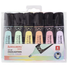 Набор текстовыделителей Brauberg Super Pastel 1-5 мм 6 цветов 151757 (2)