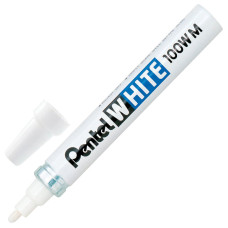 Маркер краска лаковый Pentel White линия 3,9 мм белый X100W-M
