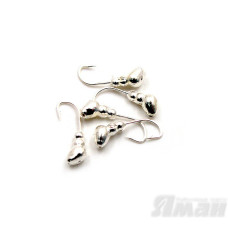 Мормышка Яман муравей с отв., цвет Silver Plated, d 4 (5 шт.) Я-МР65