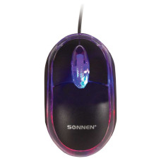 Мышь проводная оптическая USB с подсветкой Sonnen М-204 (512632) (3)