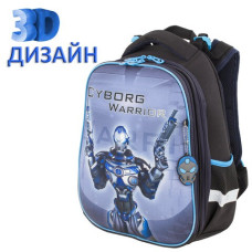 Ранец для мальчиков Brauberg Premium Cyborg 3D панель, с брелоком 17 л 229910