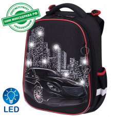 Ранец Brauberg Premium, 2 отделения,  City car, LED ЛАМПОЧКИ, 38х29х16 см, 271356