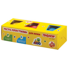 Тесто для лепки Пифагор 3 цвета 270 г 104437