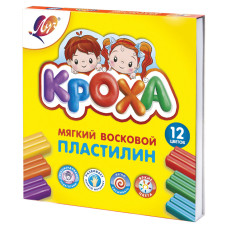 Пластилин мягкий Луч Кроха 12 цветов 180 г со стеком 23С 1484-08