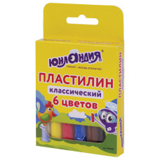Пластилин классический Юнландик-Скульптор 6 цветов 120 г 105028 (12)