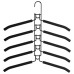 Вешалка-плечики трансформер, 5 плечиков, металл с покрытием, черные, BRABIX ULTRA, 607474 (1)
