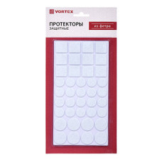 Протекторы защитные Vortex из фетра d20 мм, d27 мм, 24х24 мм белые 26011