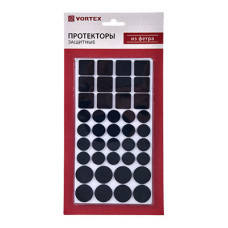 Протекторы защитные Vortex из фетра d20 мм, d27 мм, 24х24 мм черные 26003