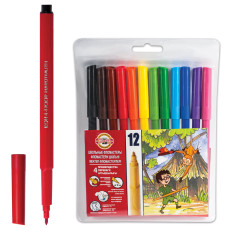 Фломастеры смываемые трехгранные KOH-I-NOOR 12 цветов 771002AB04TERU/150654 (4)