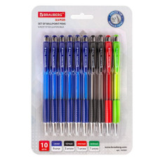 Ручки шариковые Brauberg Super 0,35 мм 4 цвета 10 шт 143381 (3)