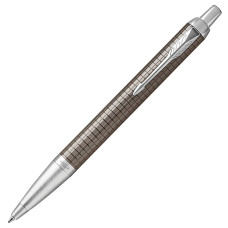 Ручка шариковая Parker IM Premium Dark Espresso Chiselled CT с гравировкой 1931683