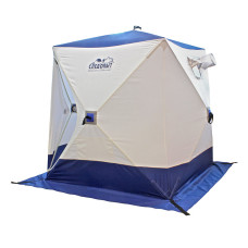 Зимняя палатка куб Следопыт 1,5*1,5 м Oxford 210D PU 1000 PF-TW-09/10 (белый/оранжевый)